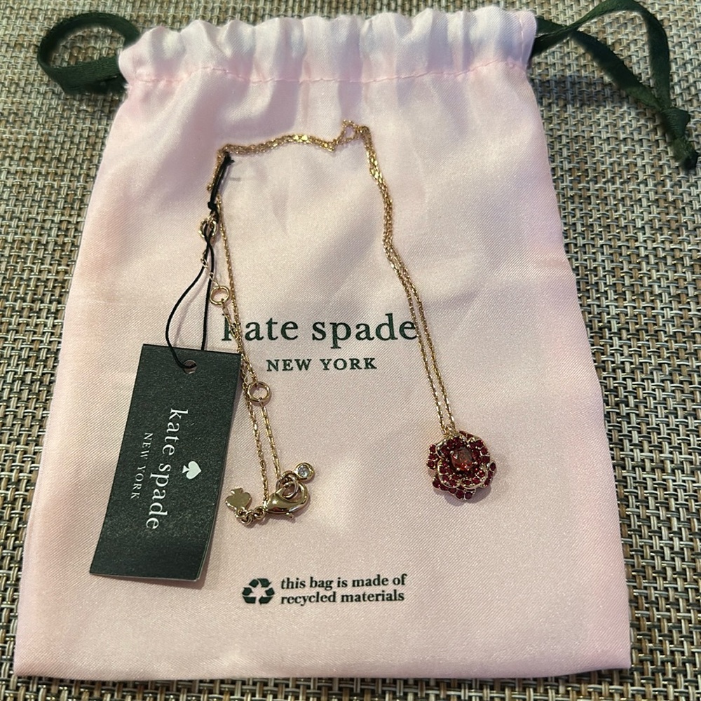 Kate Spade Scarlett Blooms Rose Adjustable Necklace
